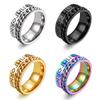 Mode Anti Stress Angst Ring Figet Spinner Ringen voor Mannen Vrouwen Retro Noorse Viking Runen Ring Roestvrij Staal Draaibare Ring