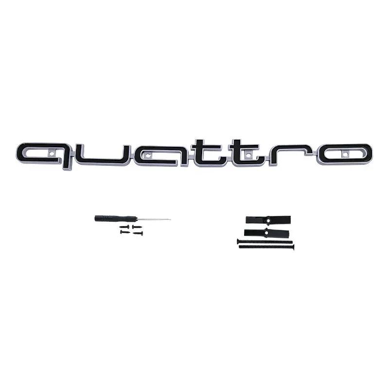 2026 Quattro Emblem 3D ABS Car Front Grille Emblem For Audi A3 A4 A5 A6 A6L A7 A8 Q3 Q5 Q7 S3 S4 S5 RS3 RS4 RS6 Badge Accessories
