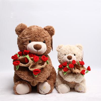 Valentinstag Rosen Teddybär Tier Plüsch Spielzeug für Mädchen Teddybär Puppen