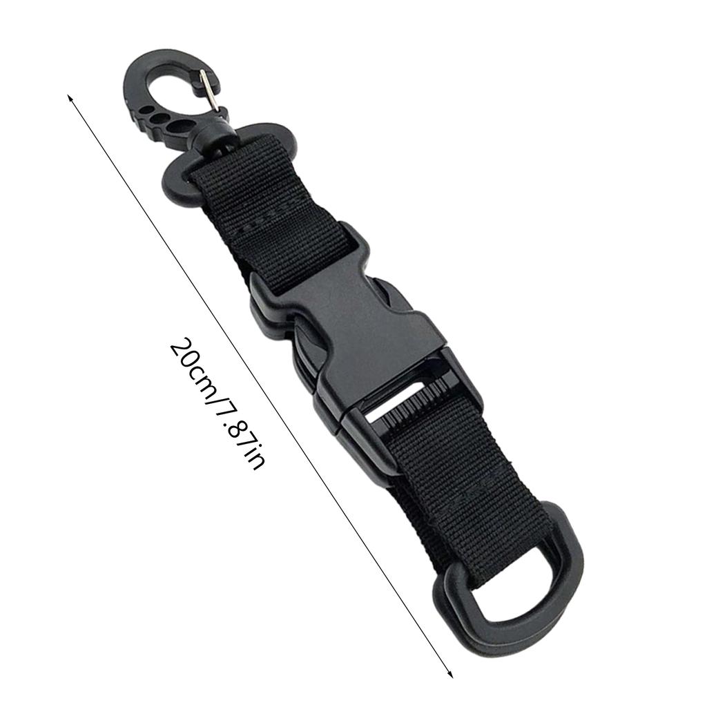 Multifunctional Backpack Hook Tactic Nylon Webbing Carabiner Quick Release Hanging Buckle Double-Split D-Shaped Keychain