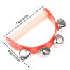 Wooden Half round Children's Tambourine with Clapper Handle - Educational Musical Fun Toy Orff Instruments Hand Ringing Bell