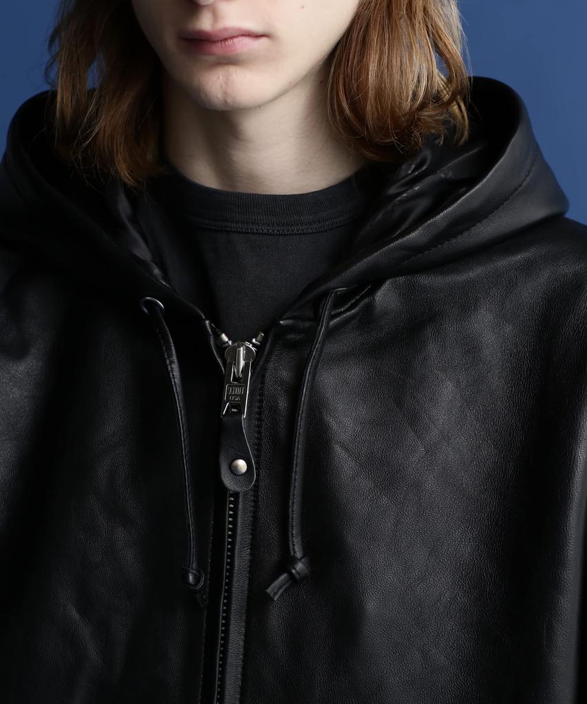 Schott NYC Leather Size Full-Zip Parka, Men's, 2XL, Black, 010, 782-3950080