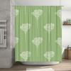 Modern Style Solid Color Ginkgo Leaf Shower Curtain made of Waterproof Polyester Fabric for Bathrooms Decorations Green White 18
