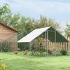 Galvanised Walk In Chicken Run W/ Cover 6 X 3 X 2m Silver