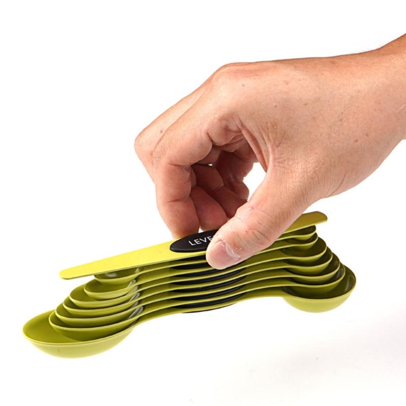 8Pcs Magnetic Suction Double Heads Baking Scale Measuring Spoon for Kitchen Measuring Dry Liquid Ingredients Rust Proof