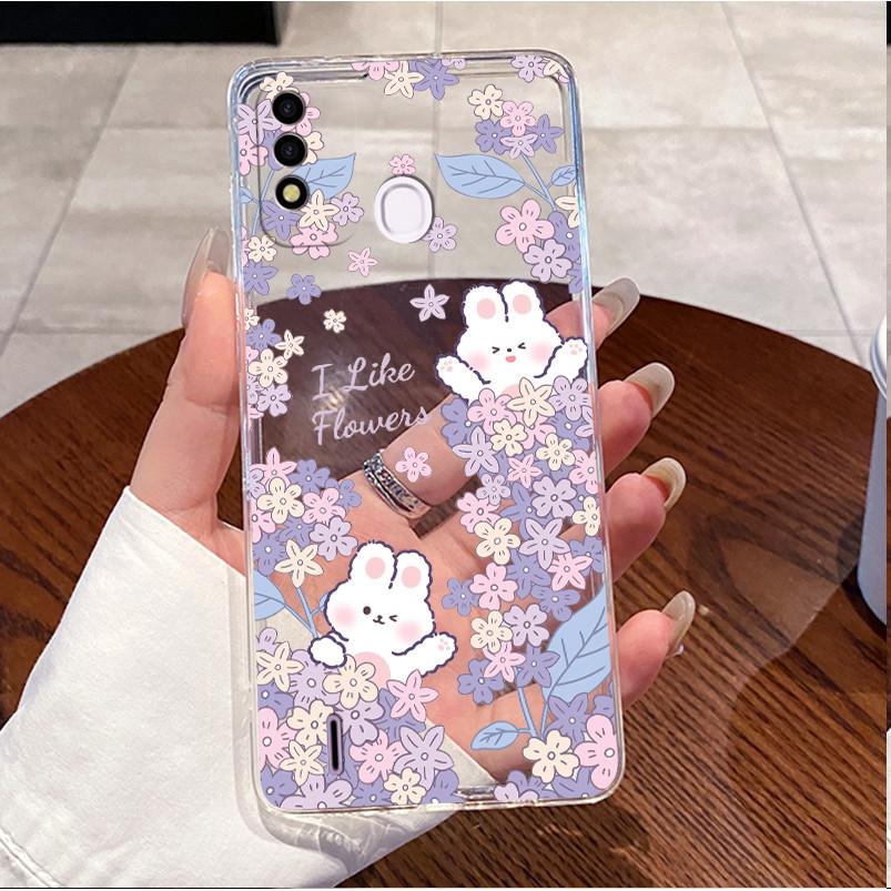 Case for ITEL P37 / Vision 2s Cover Clear Soft Silicone Love Heart Rabbit Phone Casing for itel P37 Vision2s P651L P651W Shell