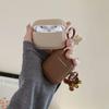 Fashion Chocolate Khaki Case For Apple Airpods Pro Case Soft Silicone Earphone Cover For Airpods 4 3 2 1 Case With Bear Keychain
