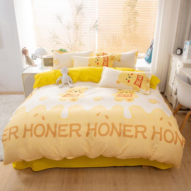 Cartoon Duvet Cover Set 3 or 4 Pieces Like Textured Breathable Durable Soft Comfy Washed Cotton Linen Feel Super Soft