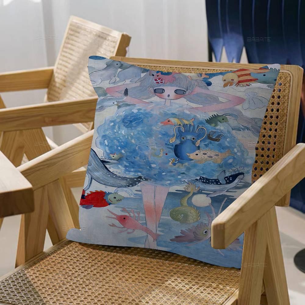 Aya Takano Anime Lucky Dragon Pillow Cover Sofa Cushion Cover Home Room Decoration Children Gift