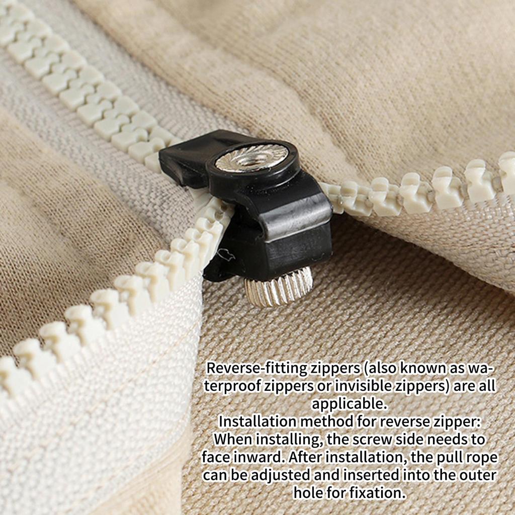 3pcs Zipper Replacement Kit Detachable Universal Puller No Sewing Required Replacement Zipper Fix Kit for Coat Clothing Jeans