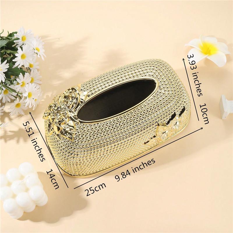 1Pcs High-end Gold Tissue Box Napkin Storage Box Suitable for Kitchens Restaurants Bathrooms and Desks