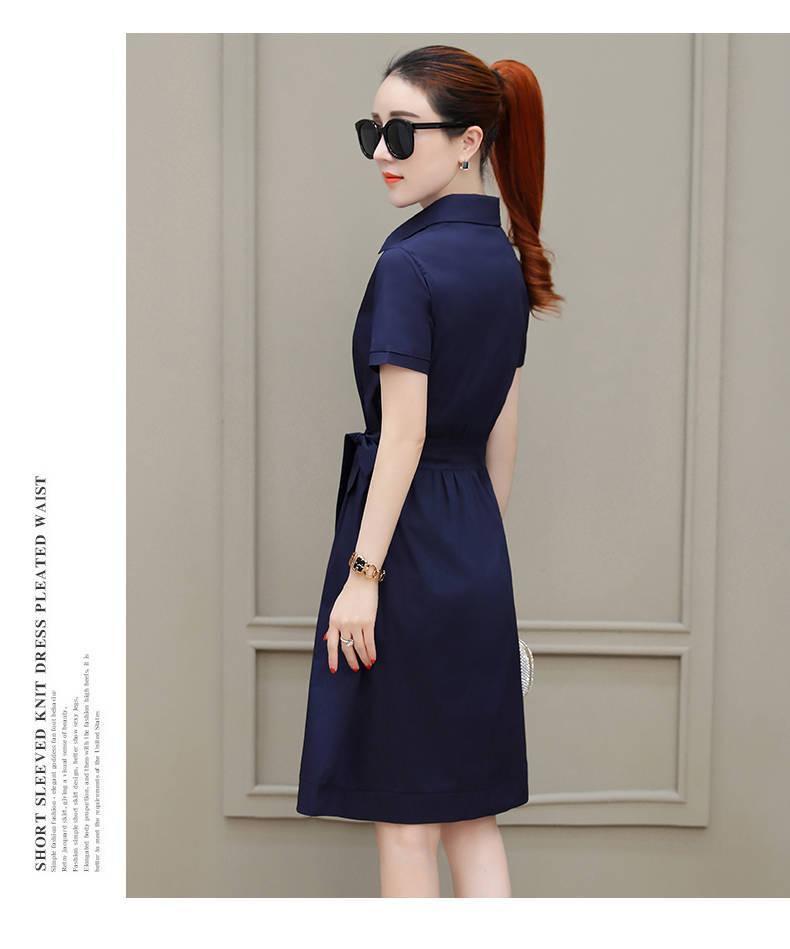2024 Women's Summer Slimming Dress - Stylish, Belly-Concealing with Skirt Collar