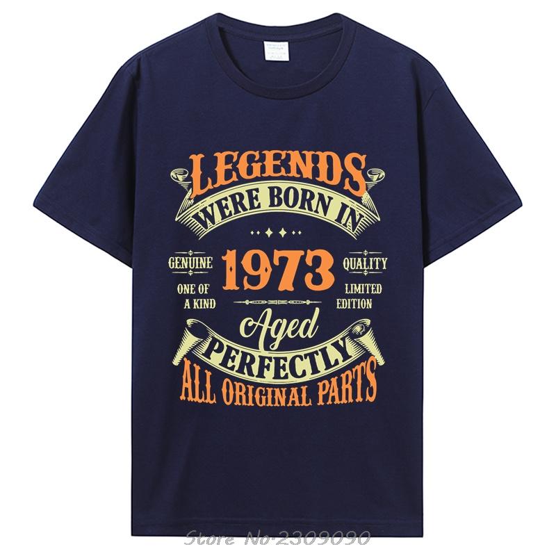 49th Birthday Tee Vintage Legends Born In 1973 49 Years Old T-Shirt for Unisex O-Neck Clothing Father's Day Gifts Mama Tshirt