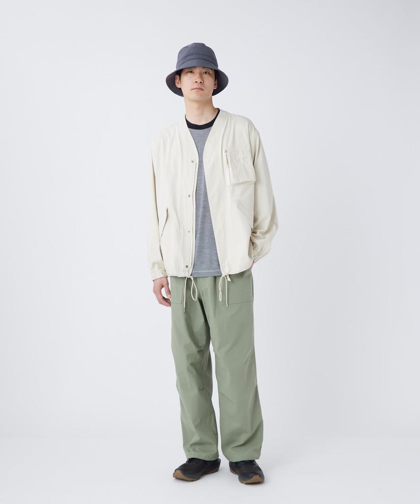 Snow Peak TAKIBI Herringbone Collarless Jacket Outerwear Jacket ECRU M JK-26SU007 Men's Women's