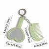 Heart Shaped Mirror Compact Grooming Set Mini Fine Tooth Comb Bag Hanging Charm  Casual Occasions