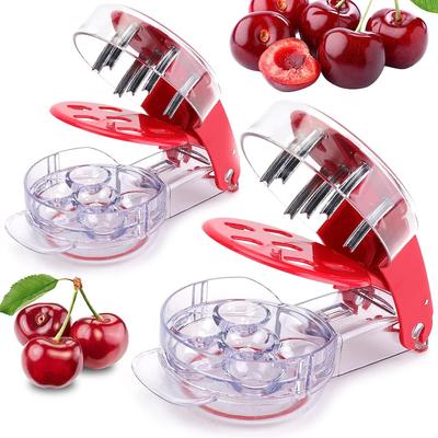 Outils à six trous pour enlever les noyaux de cerises Accessoires ménagers Énucléeur de dattes rouges Type presse Énucléeur de cerises Gadgets de cuisine