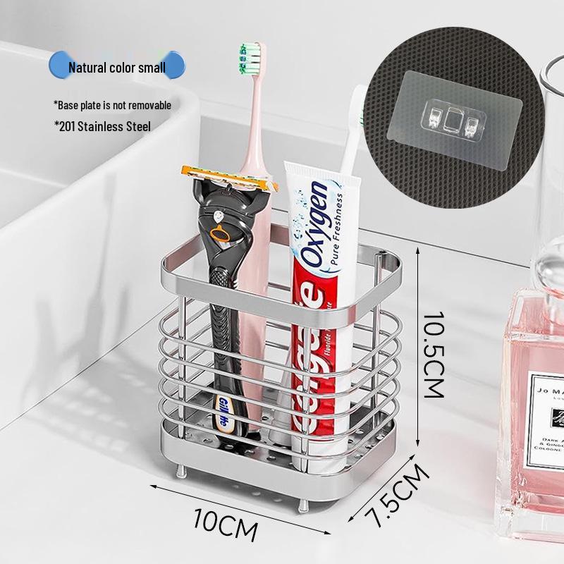 Stainless Steel Electric Toothbrush Wall Holder & Toothpaste Draining Rack