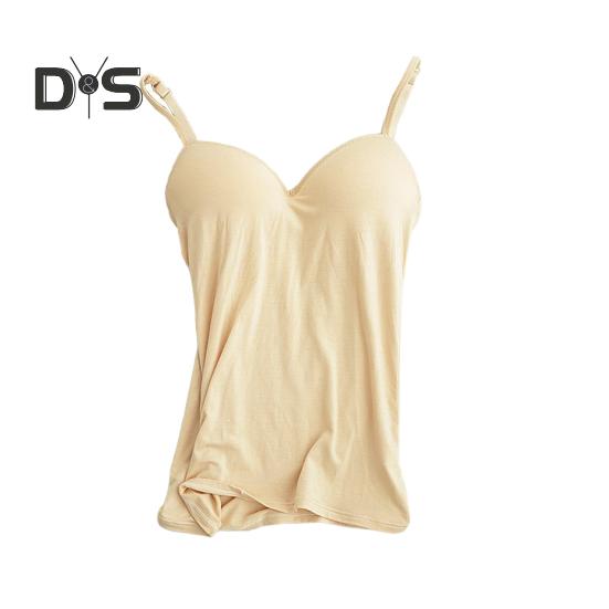 

Женская майка со встроенным бюстгальтером, регулируемые бретельки-спагетти, повседневные майки без рукавов под одеждой для занятий йогой M хаки