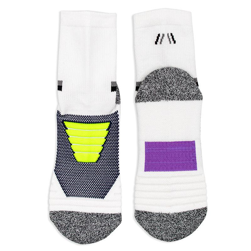5 Pairs Men's Long Towel Bottom Professional Elite Sweat Absorbent Anti-slip Sports Mid Calf Basketball Socks
