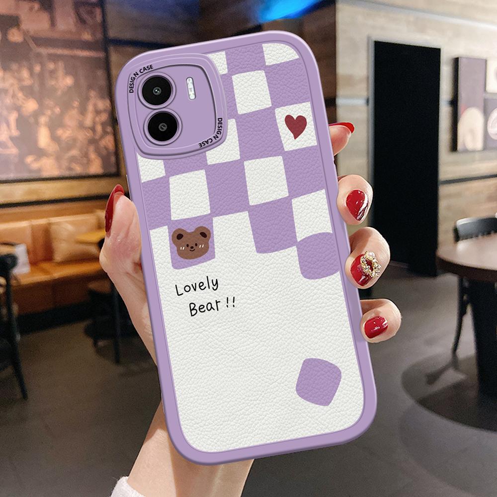 

Чехол для телефона из искусственной кожи с мультяшным медведем для iPhone 15 14 13 12 Pro Max Samsung Galaxy S23 Ultra S20 FE A52 Redmi Xiaomi POCO Мягкая задняя крышка Xiaomi Redmi Note 12 Turbo 5G