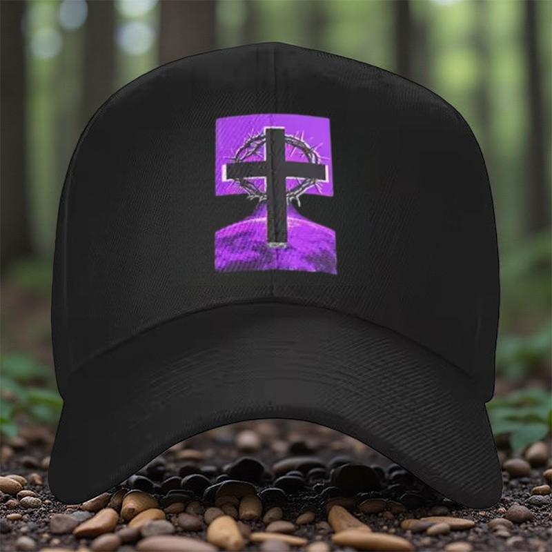 Cross Thorn Crown Baseball Cap Adjustable Polyester Outdoor Graphic Hat Unisex