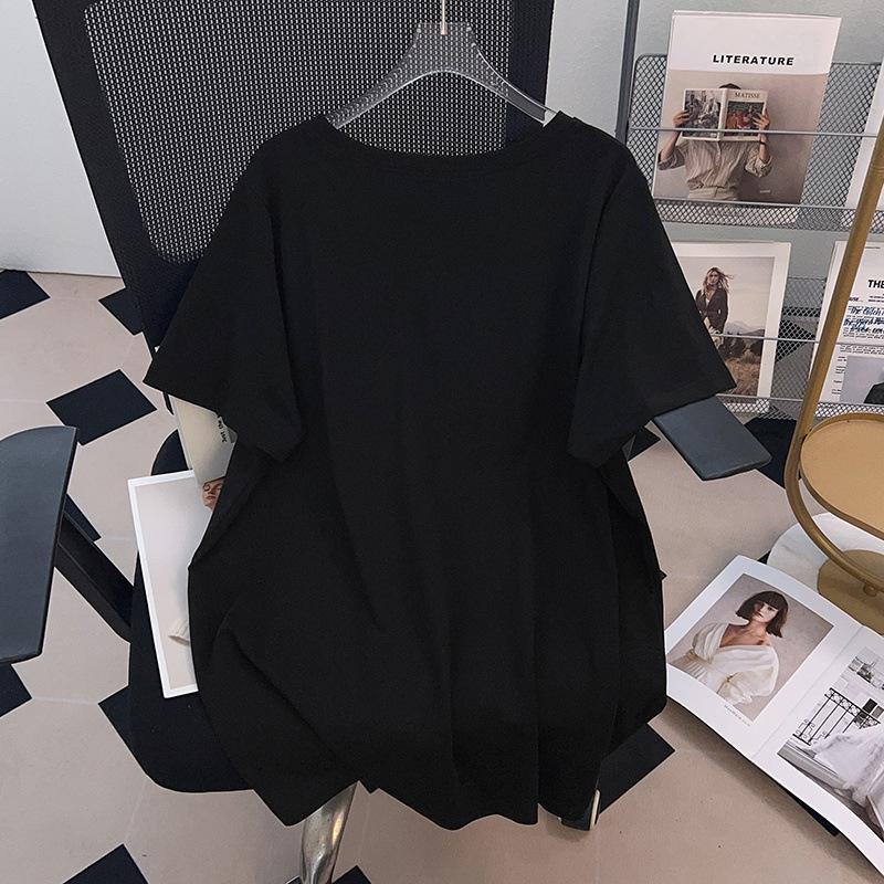 Women's Plus Size Loose Mid-Length Short-Sleeved Round Neck T-Shirt