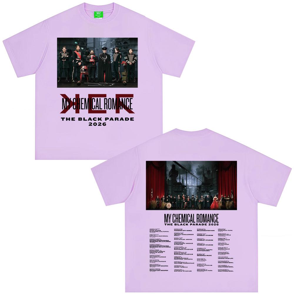 The Black Parade 2026 Tour Tshirts Punk Rock Band My Chemical RoUnisexce Tshirt Unisexs Women Clothing Cotton T Shirt Streetwear