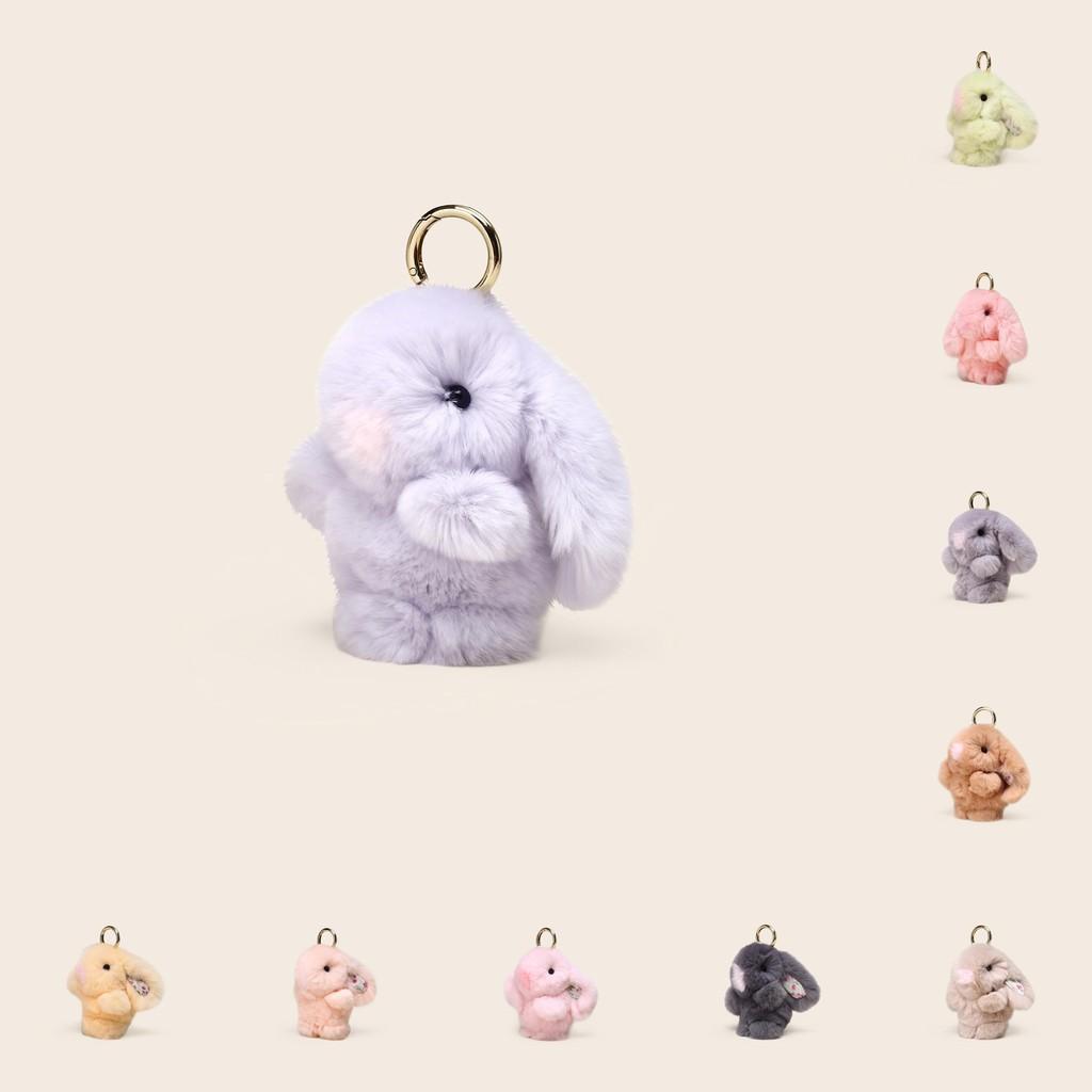 Bunny Keychain Plush With Flower Print For Bag Pendant Decoration Gift Kids