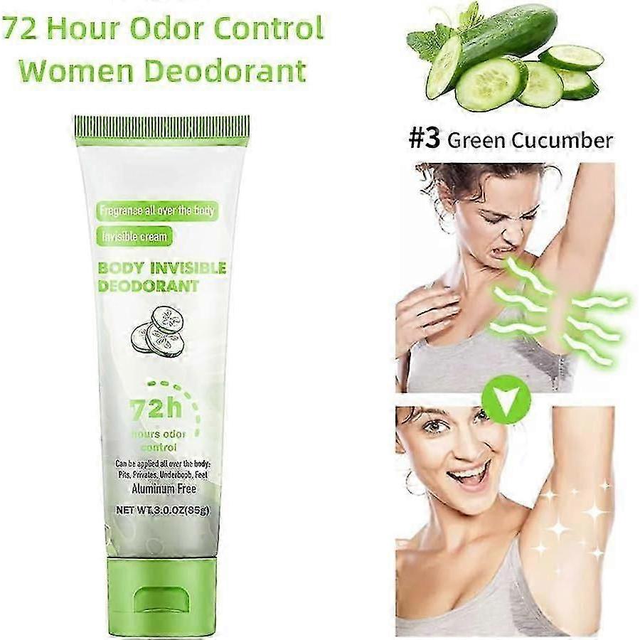 Women Body Deodorant Cream, Odor Removing Invisible Cream, 72 Hour Odor Control for Armpit Private Parts, Full Body Deodorant for Women