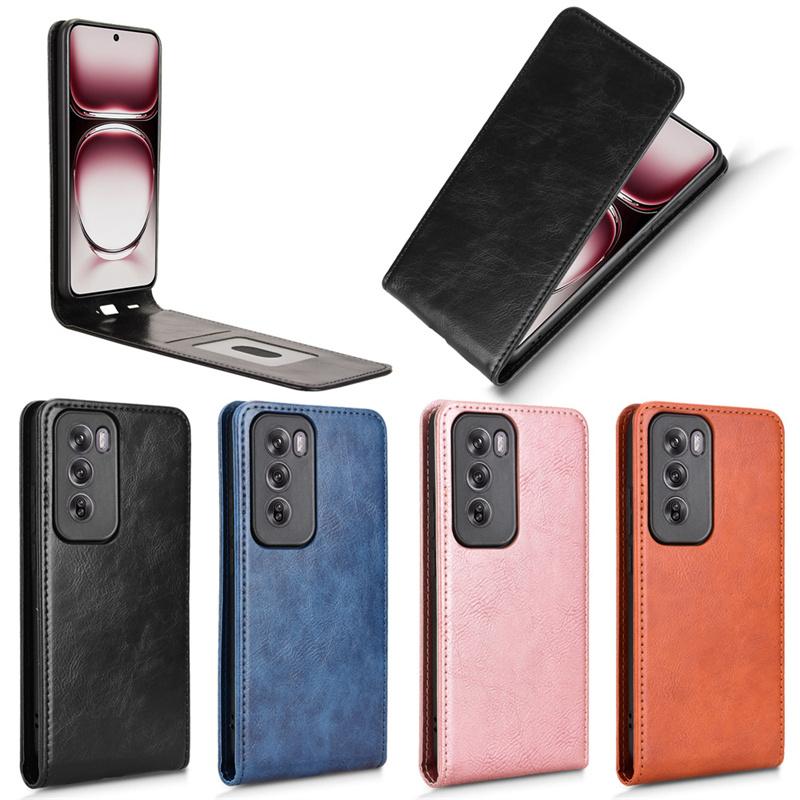 For OPPO Reno 12 5G Business Flip Vertical Case Retro Skin-friendly Full Cover Card Holder For OPPO Reno 12 Pro 5G Phone Bags