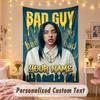 Custom Personalized Tapestry,Billie Eilish Print Custom Name Text Wall Art Hanging for Bedroom