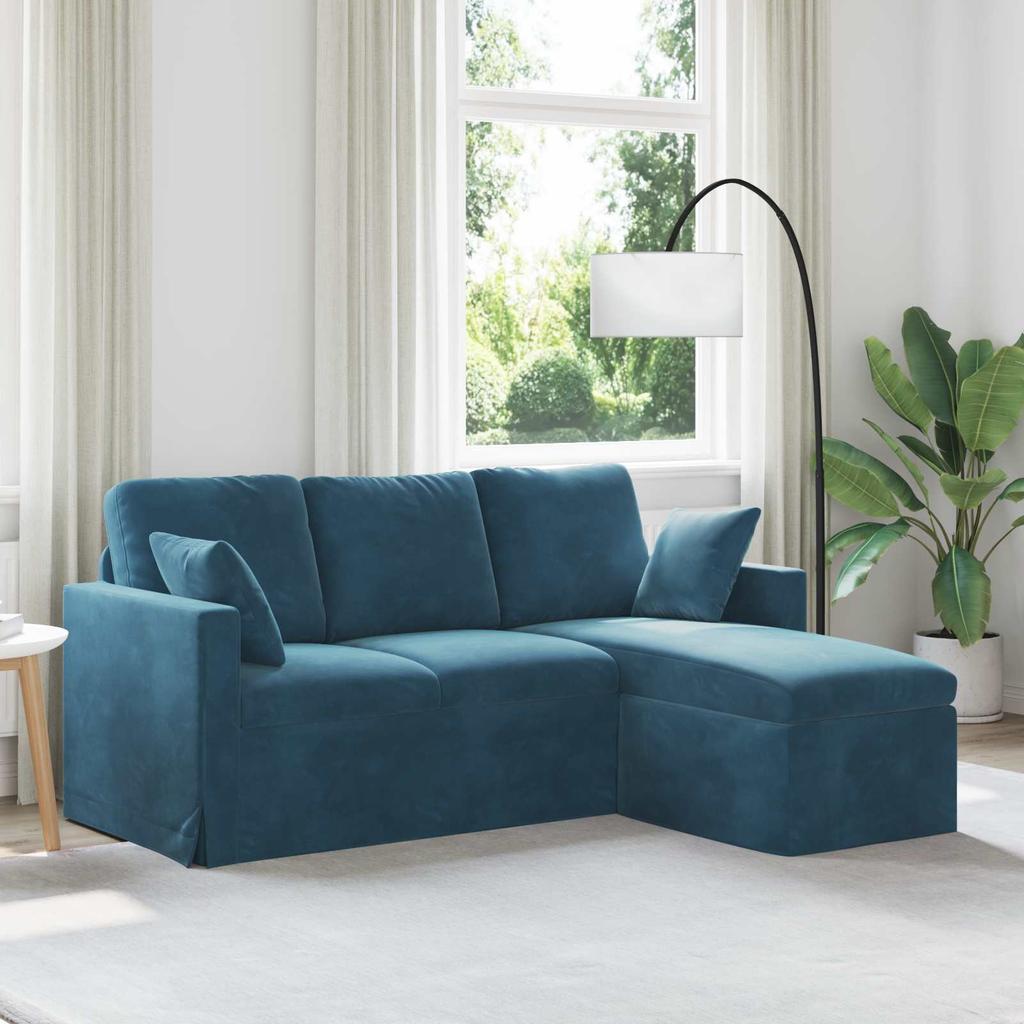Blue Sofa 178 X 134 X 80 Cm Velvet