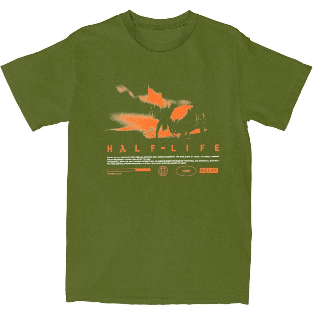 Herren T-Shirt Videospiele HALFS LIFES V3 T-Shirts Trendy Cool Sommer T-Shirts Lustiger Druck Reine Baumwolle Tops Übergröße 5XL