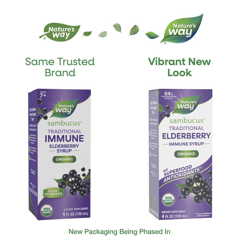 Sambucus®, Traditional Immune Syrup, Elderberry, Ages 7+, 4 Fl Oz (120 Ml)
