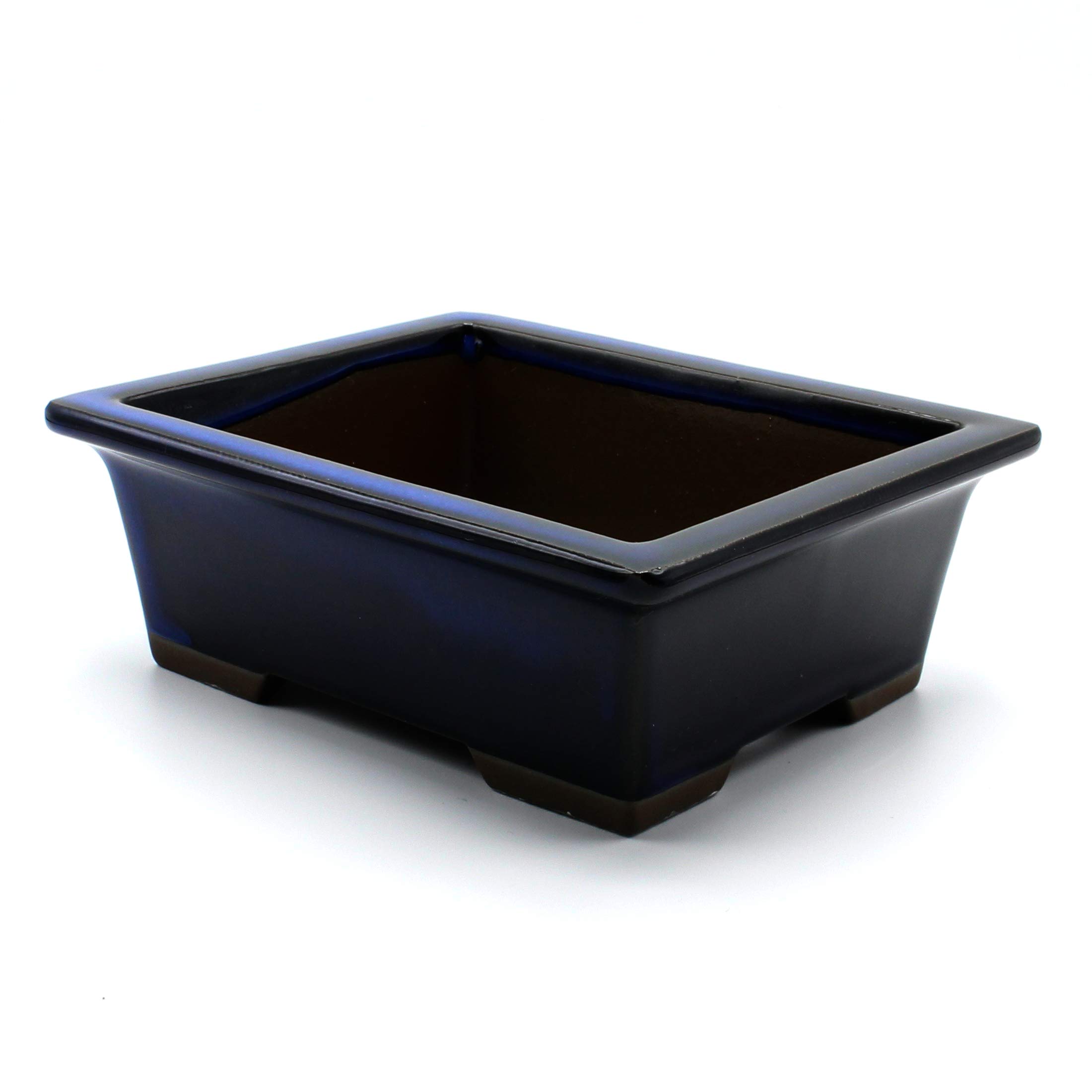 

Umekichi Bonsai Rectangular Bonsai Blue Sea Cucumber Yokkaichi Banko Miscellaneous Pine and 16cm Supplies, 5-inch Pot, Glaze, Ware, Ceramic, Square,