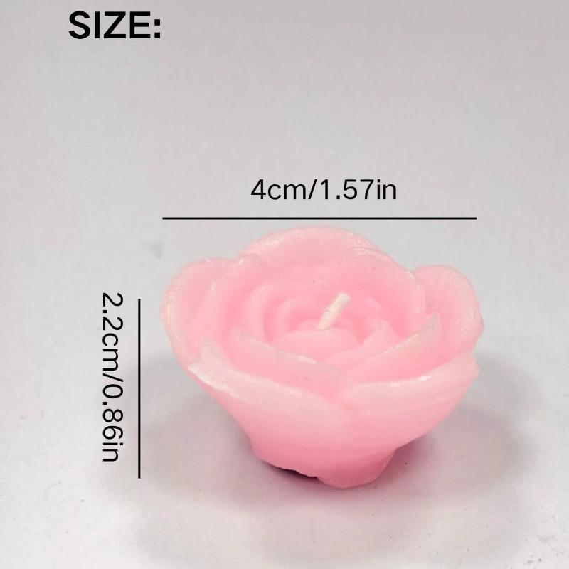 12PCS Rose-shaped Floating Candle Romantic Flower Candle for Valentine's Day Evens Wedding Events Home Holiday Party Decor Gift