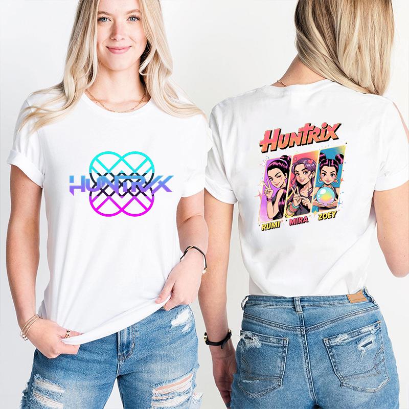 Women Clothes Tees Tops Kpop Demon Hunter Huntrx Print T-shirts Fashion Casual Short Sleeve T-shirt Fashion Korean Anime Tshirts