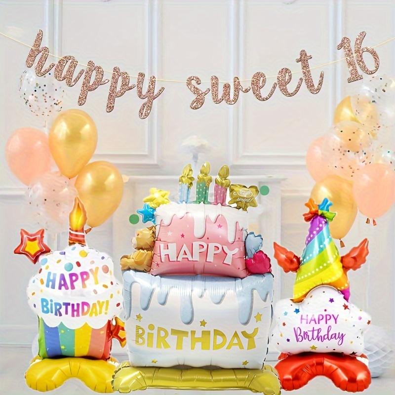 3 Colorful Cake-Shaped Balloons for Indoor/Outdoor Birthday Party Decorations Birthday Balloons Party Decorative Balloons