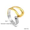 Niche asymmetric open ring fashion color matching gold single ring ring stainless steel electroplated 18K gold ring