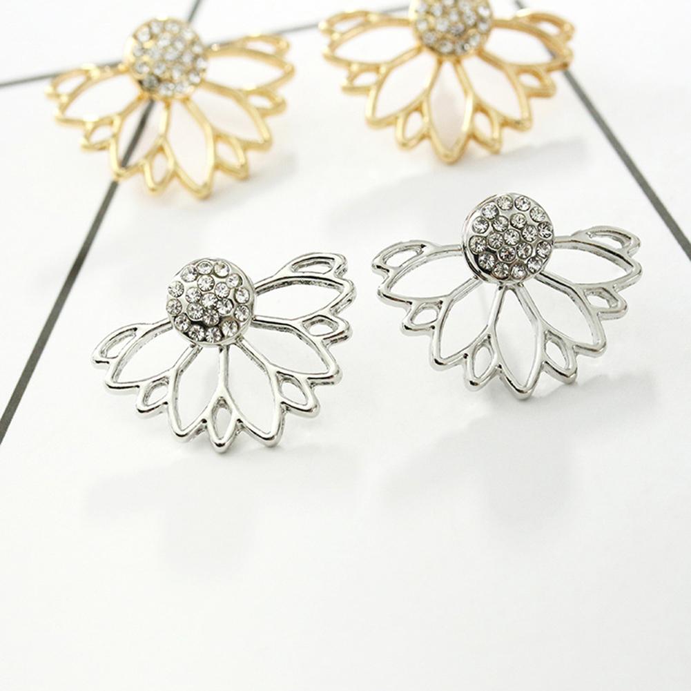 Fashion Women Lady Elegant Ear Stud Unique Hollow Lotus Earrings