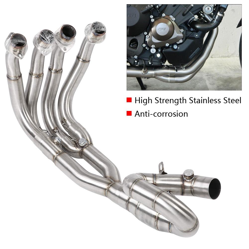 Motorcycle Full Exhaust System, Front Vent Pipe Link, Connection for YZF R6 2006 2018, High Strength Stainless Steel, Anti- , 51mm Muffler,