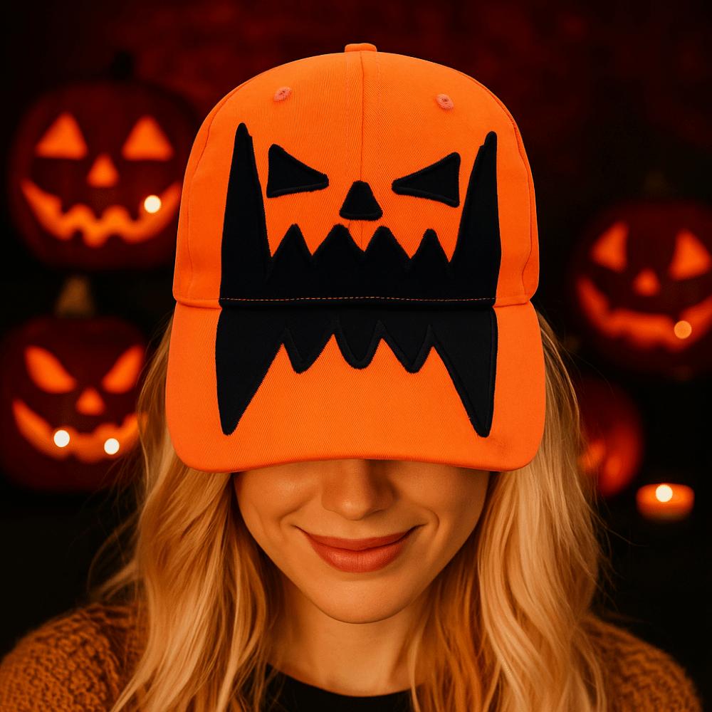 Lightweight Pumpkin Embroidery Hat UV Protection Sunshade Cap Halloween Baseball Cap  Outdoor