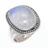 Natural Rainbow Moonstone Gemstone 925 Solid Silver Jewelry Ring Size 10 Q2d11