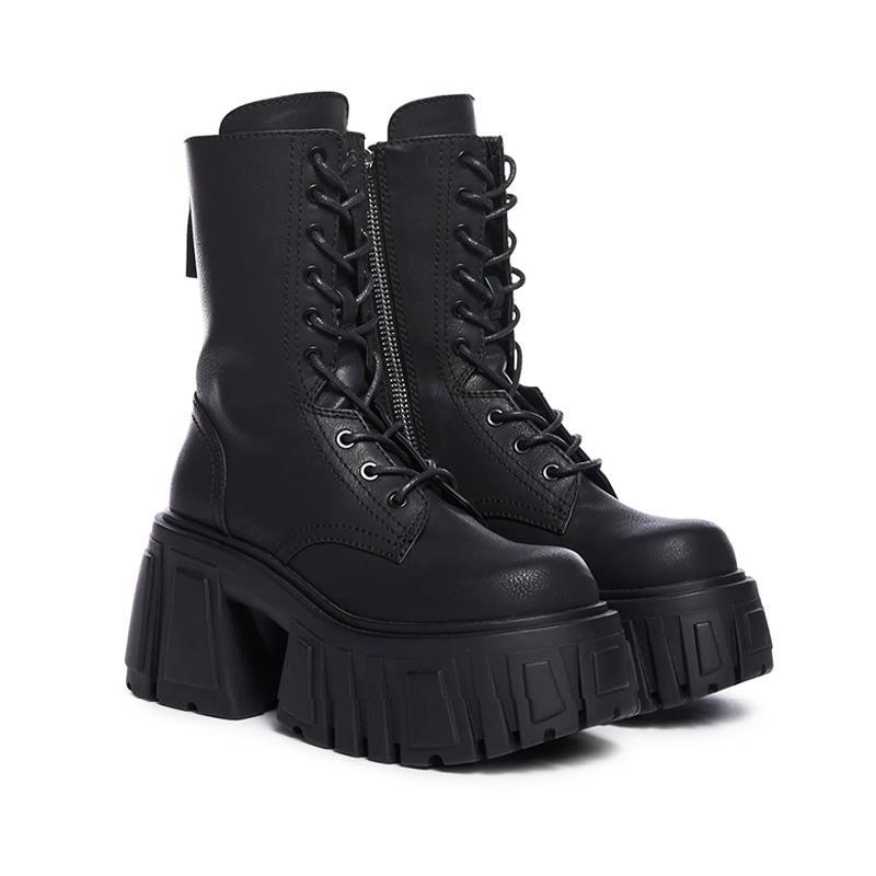 Fashion 2025 New Women Super High 10cm Shoes Woman Thick-Soled British Style Punk Fashion Platform Thigh High Boots Chunky Heel Pumps