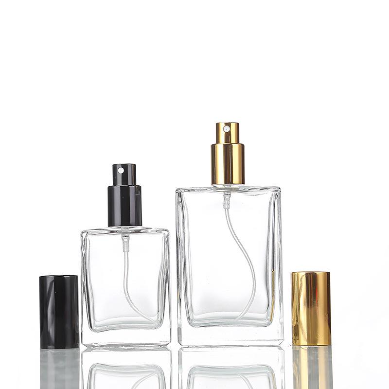 Square Glass Perfume Bottles with Screw-Top and Spray - 30ml, 50ml, 100ml Sizes Available