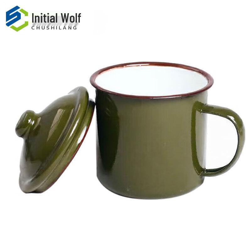 Nostalgic Army Green Enamel Mug