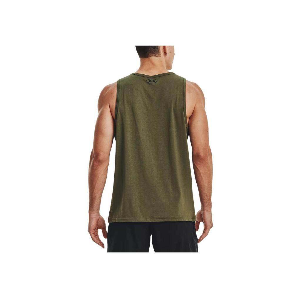 Under Armour Sportstyle Logo Print Loose Fitness Training Tank Top Men Tops Navy-Green 1329589-390