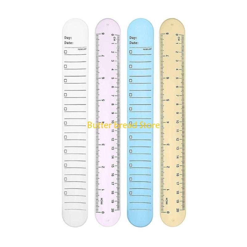 W89C Multifunctional Slap Bracelets Checklist Ruler for Stocking Fillers