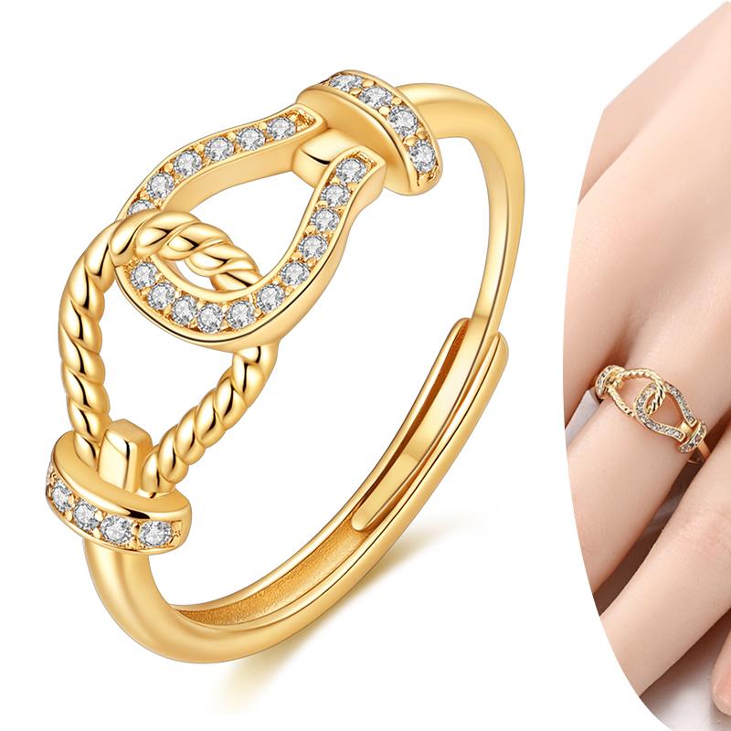 Rings for Women Authentic copper Ring Gold Plated Heart Bow Skull Hand Holding Bead Zircon Ring Engagement Wedding Jewellery