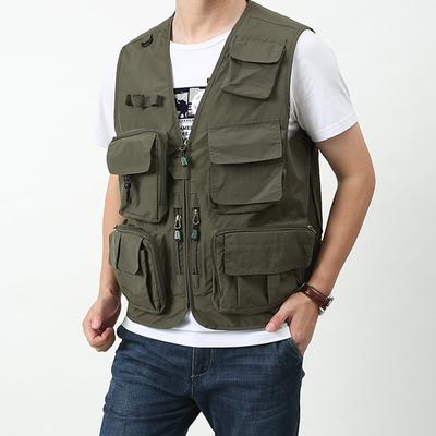 Man Pocket Vest Fishing Outdoor Vest Summer Travel Oversize Jacket